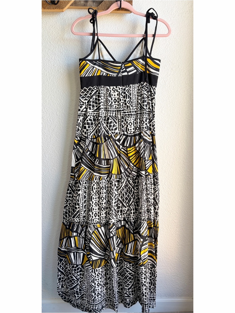 Trina Turk Black Print Cotton Maxi Dress 6 - Picture 3 of 8
